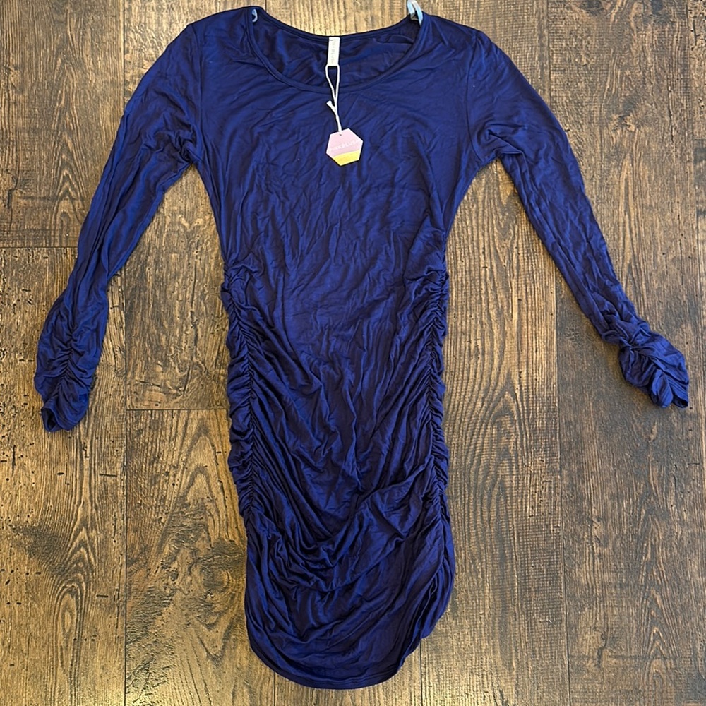 Pinkblush Navy Ruched Maternity Dress